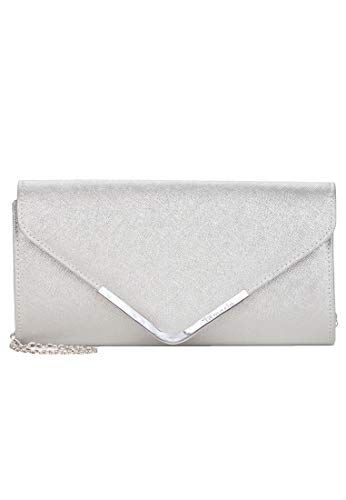 Tamaris Tasche Amalia Clutch Bag Handtasche Silver Silber 26 x 6 x 13 cm, Groesse:OneSize